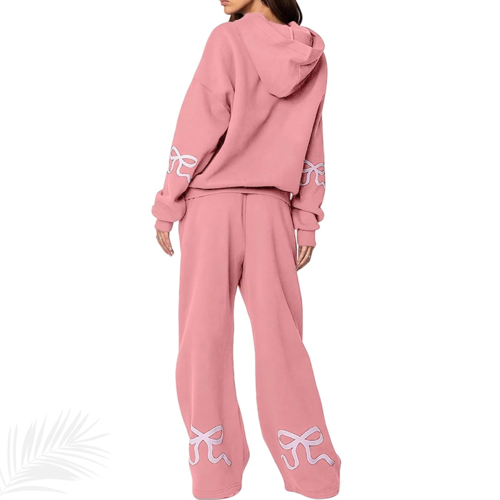 Ensemble 2 pièces à capuche et pantalon de survêtement à imprimé graphique avec nœud et pantalon de survêtement à manches longues et pantalon de survêtement à jambes larges