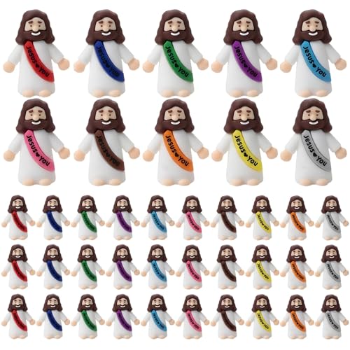 dienjason 40pcs Mini Jesus Figures, Mini Jesus, Suitable for Home Decoration, Model Display and Spiritual Collection