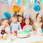 12 PCS Birthday Party Hats Kit: Birthday Hats, Happy Birthday Banner, Pom Poms & Crowns - Colorful Party Supplies Decorations for Kids, Adults, Pet - Image 4