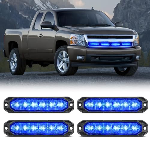 Image of Nilight 6 LED Emergency Strobe Lights 4PCS Blue