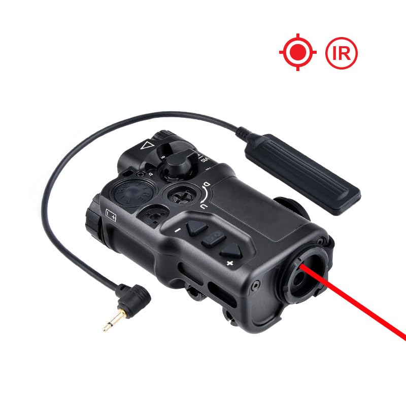 Metal RD-X Box Aiming Laser Sight(with IR Laser+Red Laser),& Modular Wire Control Remote Pressure Switch(SF+2.5 Plug) Combo,Black