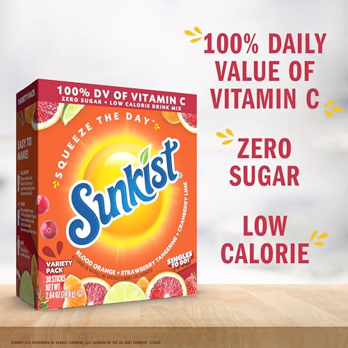 Image of Singles To Go! Sunkist Soda Variety Pack, Vitamin C, 30 Packets