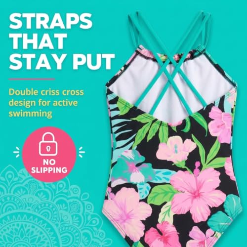 Image of Kanu Surf Girls Jasmine Beach Sport Halter One Piece Swimsuit