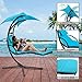 FDW Patio Chair Hanging Chaise Lounger Chair Floating Chaise Canopy Swing Lounge Chair Hammock Arc Stand Air Porch Stand for Outdoor Indoor, Blue
