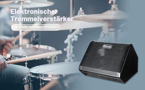 Coolmusic DM80 AMP 80 Watt Elektronischer Drumverstärker Keyboard-Verstärker mit Aux In und Bluetooth, 2 Eingänge, 3-Band EQ und DI OUT