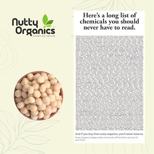 Image of NUTTY ORGANICS Macadamia Nuts - 100G From Aaustralia (Grade A ++ Nuts, Premium Jumbo Size)