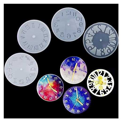 Klocka gjutning MOLD-hartsformar 4 st Romerska siffror Constellation Silikonform Hantverk gör mögel for hantverk silikonformar kit liuguifeng