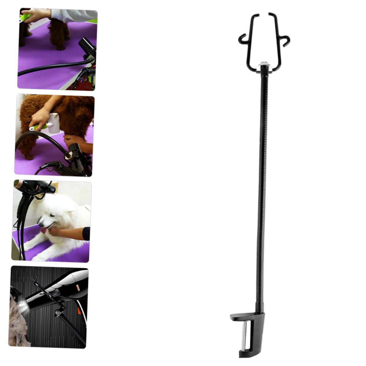 KOMBIUDA Soporte para Secador de Pelo para Clip, Acero Inoxidable, Uso en Mesa, Antideslizante y Ahorra Espacio, Libre de Uso Manual
