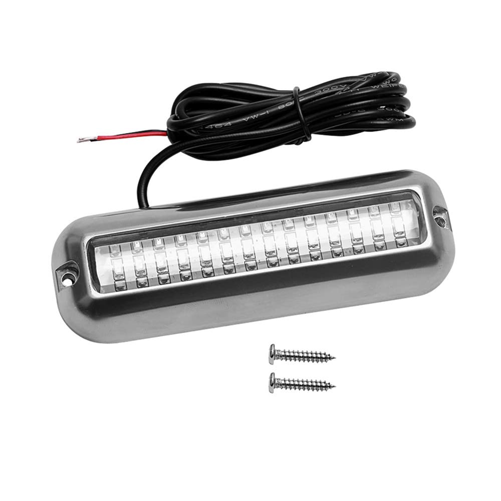 Luci marine della barca Luce di poppa della barca subacquea, 42 luci di poppa dell'acciaio inossidabile del LED, lampada di lavoro dei fanali posteriori della barca IP68 (rosso)