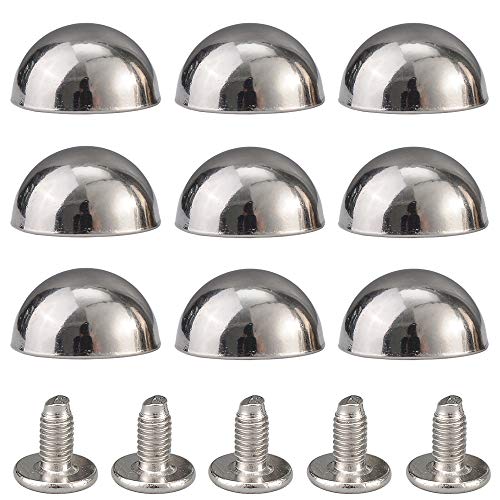 Yoranyo 20 Sets 15X8Mm Dome Spikes And Studs 19/32" Handbag Feet Silver Color Round Spikes Screw Back Studs And Spikes For Clothing Shoes Leather Craft Belts Bags Accessories With Installation Tool #TOP4