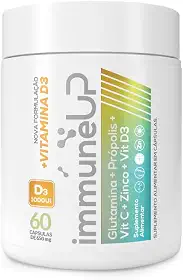 APISVIDA Immune Up – Suplemento Alimentar de Glutamina, Própolis, Vitamina C, Zinco e Vitamina D3 | 60 Cápsulas | Produto Natural