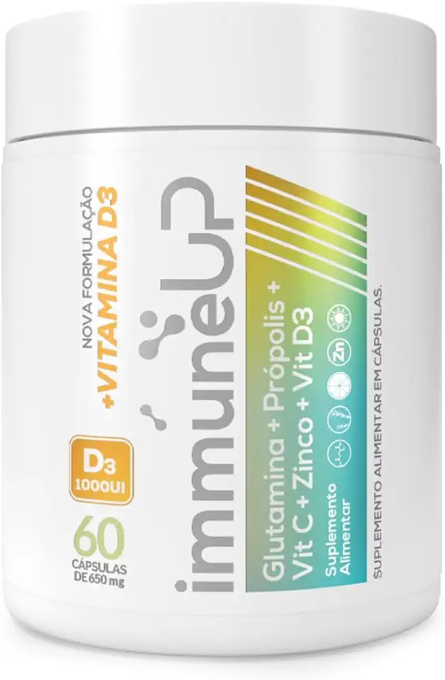 APISVIDA Immune Up – Suplemento Alimentar de Glutamina, Própolis, Vitamina C, Zinco e Vitamina D3 | 60 Cápsulas | Produto Natural