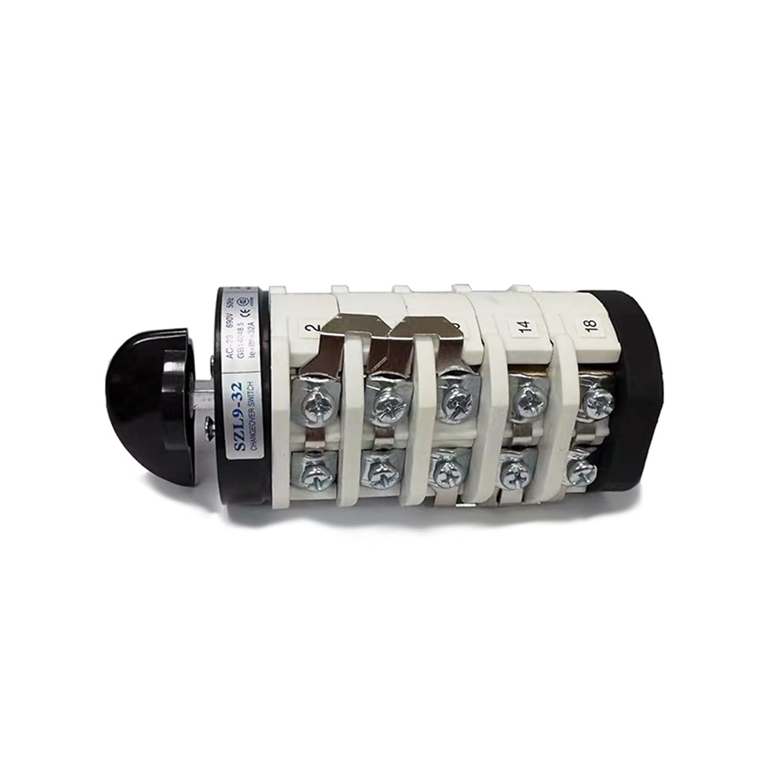 1Pcs SZL9-32/5-AAA 32A AC440V Five Phase 20 Screws Silver Contact Transfer Elecrical Change Over Cam Switch