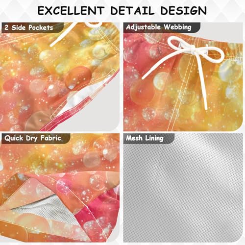 Pigsaly Boys Swim Trunks Candy Sweet Coral Yellow Pink Gradient Glitter Boys Board Shorts Swimsuit Swimwear Bathing Suit XS3