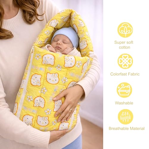 Image of Infantbond Baby All Season Use Hospital Essential Combo for New Born | Gift Pack | Baby Products | Maternity Essentials (60 Items)(0-6 Months) (Yellow Kitty 59)(Colours May Vary)