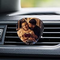 Clip Ventouse Personnalisable Avec Photo – Pour Aération De Voiture, Désodorisant Cristal, Forme Cœur Ou Ronde | Cadeau Unique