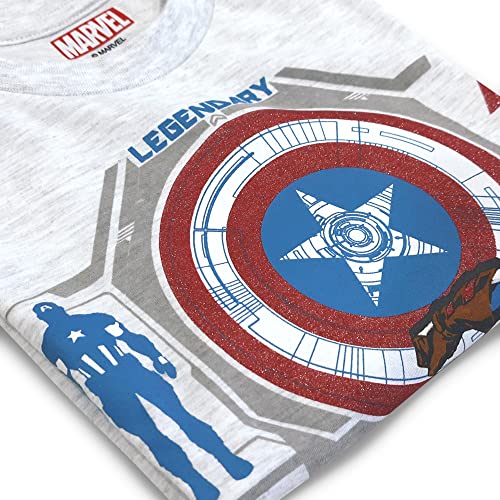 Image of Kidsville Captain America Printed Regular Fit Grey Melange Ploycotton Boy's T-Shirt