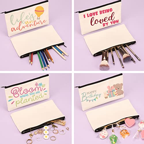 Eoout 45Pcs Blank Canvas Zipper Pouch For Diy Craft, Canvas Makeup Bags With Zipper, Canvas Cosmetic Bag Multi-Purpose Travel Bags (8.3×5 Inches) #TOP3