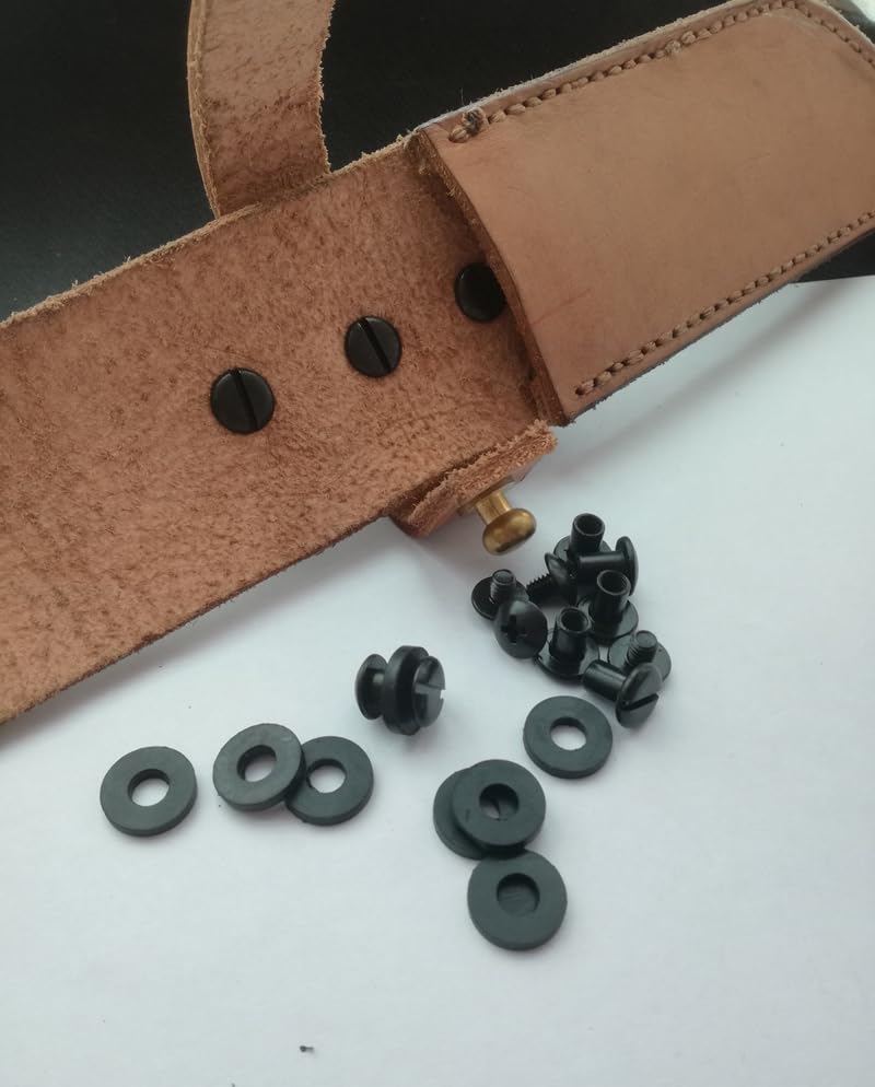 Miniatura 3 de Tornillos de cabeza de braguero Chicago Phillips de acero inoxidable 304 negro para cueropistoleras Kydex, clips y fundas de cuchillos (paquete de