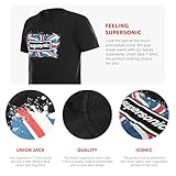 I LOVE FANCY DRESS Adults Supersonic Union Jack T-Shirt - Black, Small - Union Jack Print, 'Supersonic' Text, Crew Neck, Short Sleeve, Casual - Image 2