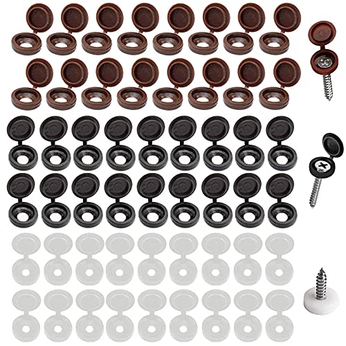Tapa de Tornillo de Plástico Plegable 300 Piezas Tapas de Plástico para Tornillos se Utiliza para Protección de Tornillos, Armarios de Almacenamiento, Decoración del Hogar, Decoración Diaria Cover