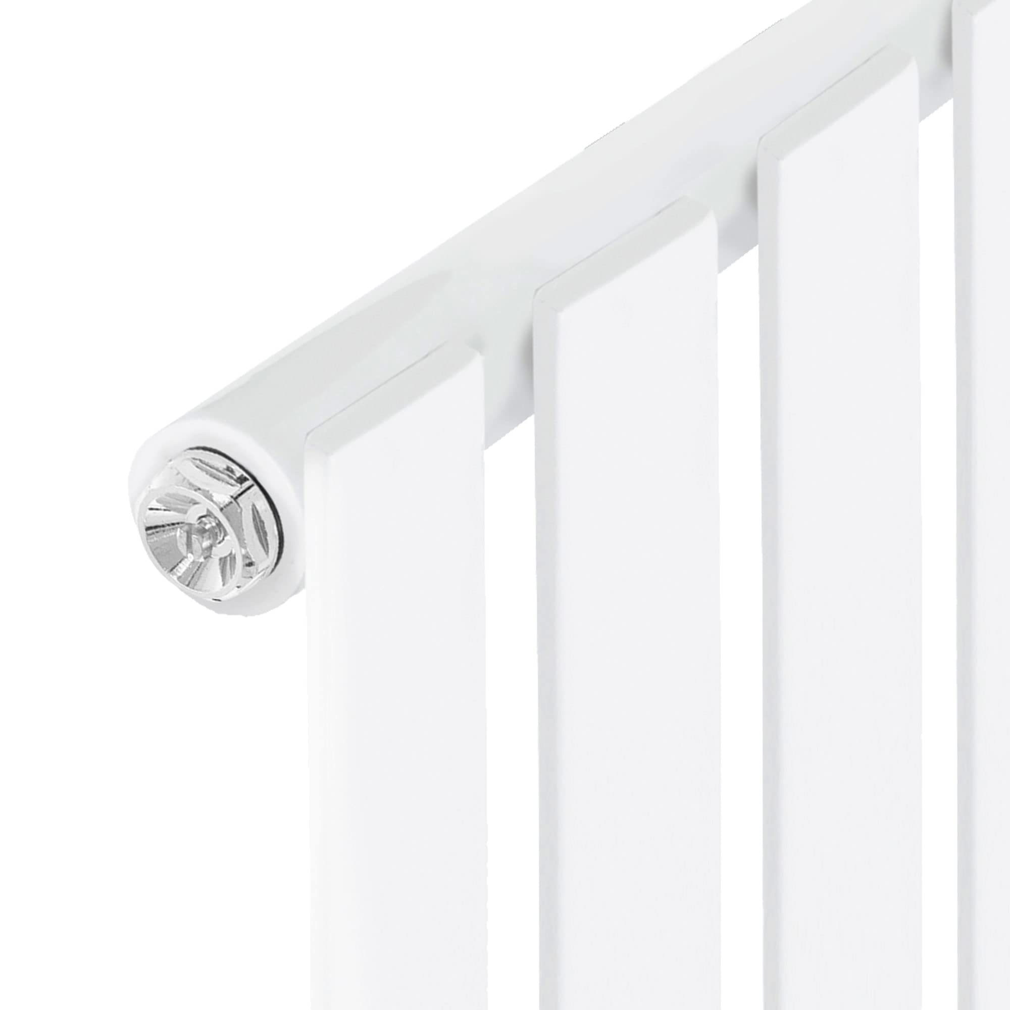 LuxeBath Radiateur Salle de Bain Stella 260x1400 mm Blanc Design Plat à Panneaux Vertical Monocouche Raccordement Central en Bas Appareil Chauffage à Eau Chaude Émetteur de Chaleur Mural en Acier