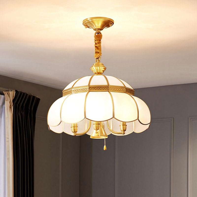 Suspension laiton E27 en verre cristal avec hauteur réglable pour salle à manger