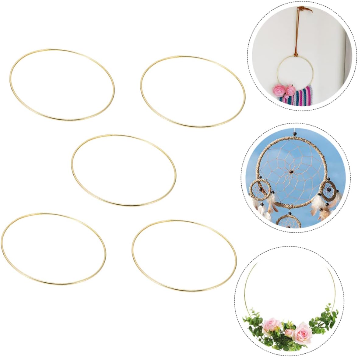 Alipis Dream Catcher Wall Decor DIY Craft Tool Iron Ring Macrame Hoops Ring Wire for DIY Craft