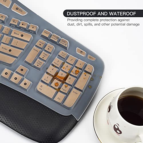 Nboxumg NB-LJ-K350-GOLD Keyboard Cover For Logitech K350 Mk550 Mk570 Wireless Wave Ergonomic Keyboard, Waterproof Keyboard Skin Protector thumb #3