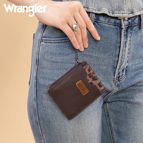 Image of Montana West X Wrangler Small Keychain Card Holder for Women Minimalist Thin Pocket Wallet Slim Mini Rfid Card Cases with Detachable Ultra Card Holder WG366-W118CF