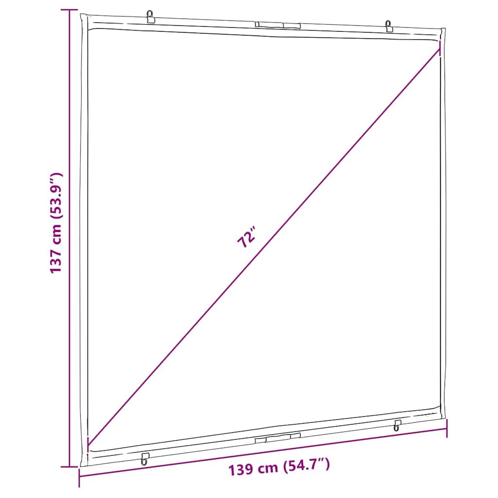 Schermo per proiettore da 72 pollici, 1:1, montaggio a parete, per home cinema, ufficio, presentazioni, aule, bianco opaco