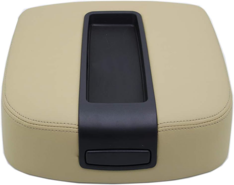 Ezzy Auto Beige Center Console Lid Armrest Cover for Chevy Avalanche Silverado Tahoe GMC Yukon XL Sierra 2007 2008 2009 2010 2011 2012 2013 2014
