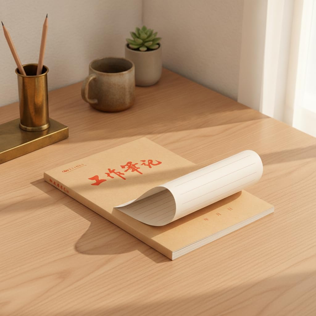 Set Quaderni Blocco Note Copertina Beige Formato Medio per Appunti Ufficio Scuola, Confezione da 50 quaderni, 30 pagine/quaderno, formato medio 12.4 * 17.1CM, rilegatura superiore