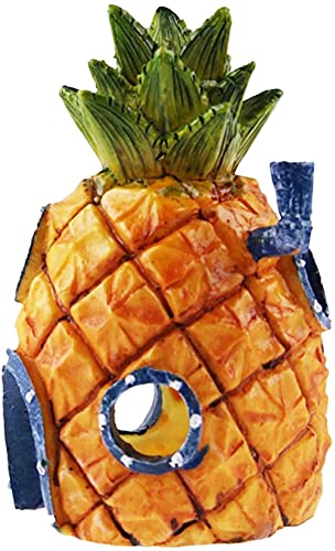 Mumoo Bear Pineapple Cartoon House Home Fish Tank Aquarium Ornament Decorations Escape Hole