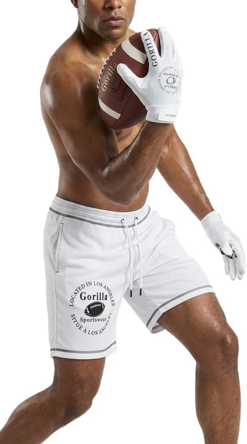 Gorilla Wear Men's Football Training Set, Performance Shorts & High-Grip Receiver Gloves