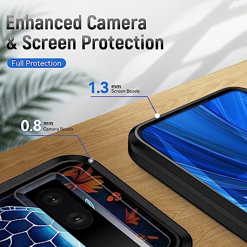 JHYYTUJTYP for Pixel 7A Case,[Military Grade Drop Tested] Heavy-Duty Tough Rugged Shockproof Protective Case for Google Pixel 7A 6.1",Sea Turtle with Flowers - image 6