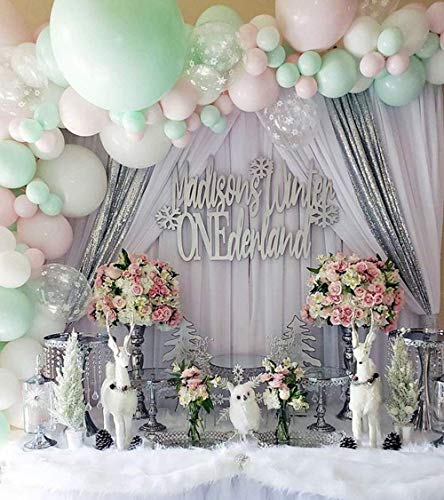 Image of Wedding Backdrop Curtains 2 Panel 5ft x 10ft Grey Polyester Birthday Backdrop Drapes for Party Decoration Ceremony Prom Stage Backdrop Curtain