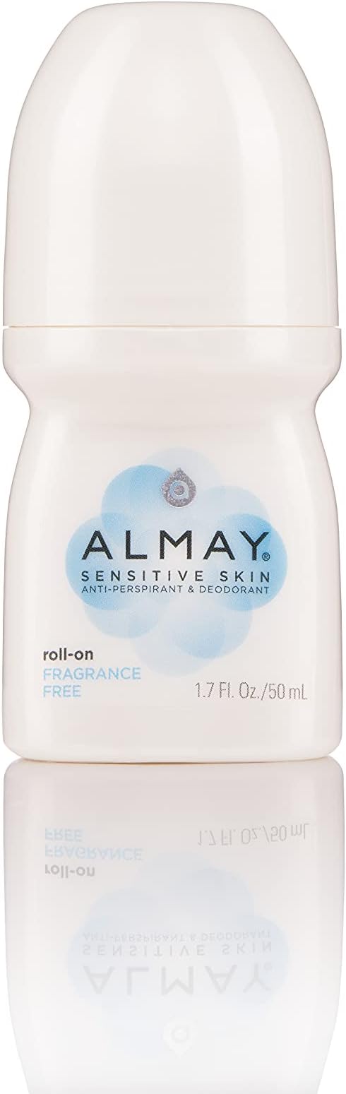 Almay Sensitive Skin Antiperspirant & Deodorant Roll-on,Fragnance Free- 1.7 Fl Oz (Pack of 6)