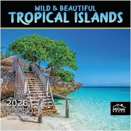 MICASA Wild & Beautiful Tropical Islands 2026 Wall Calendar 12
