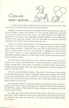 Paperback Menu Casserole Cookbook.containing Over 500 Casserole Recipes. Book