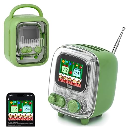 Divoom Tiivoo-2 Altavoz Retro Bluetooth con función Adicional de Radio FM, Pantalla de píxeles, decoración Vintage, Ideal para Dormitorio, Escritorio y Exteriores, Color Verde