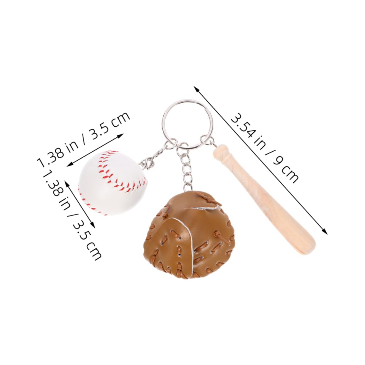 minkissy Portachiavi Da Baseball Fascino Del Softball Catena Chiave Mini Bomboniere Di Softball Portale Di Baseball Mazza Portachiavi Da Softball Di Legno Khaki
