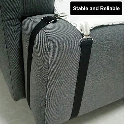 4 Stück Verstellbare Bettlakenspanner Lakenspanner, Elastische Matratzenspanner Bettlaken Spanngurte Halter Spannbettlaken Spanner mit Metallclips für Bettlaken, Matratze, Bügelbrett,Sofa,Schwarz - Image 8