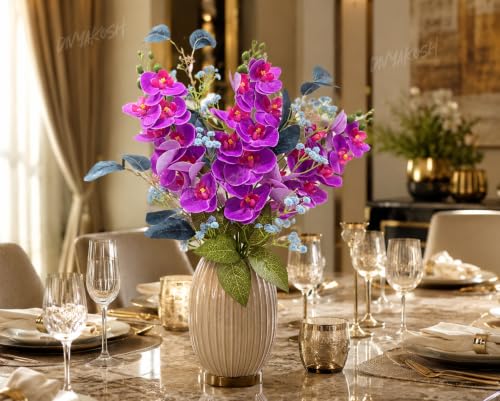 Image of Divyakosh Purple Orchid Bouquet, Artificial Flowers for Vase's (VASE NOT Included), Decorative Flower Bunch for Home Decor