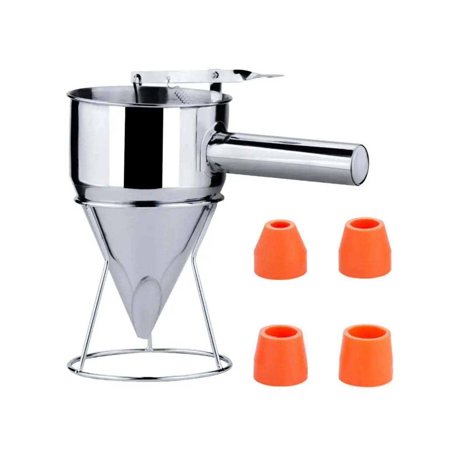 1 Set di imbuti da Cucina in Acciaio Inossidabile 304, Ideali for liquidi, spezie, Palline di Polpo, Strumenti con Imbuto a griglia, Imbuto da Cucina con Manico(L)