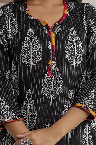 Image of KANNAHI Women Pure Cotton Blue and Rust Ethnic Motif Ajrakh Handblock Printed Kurta Set