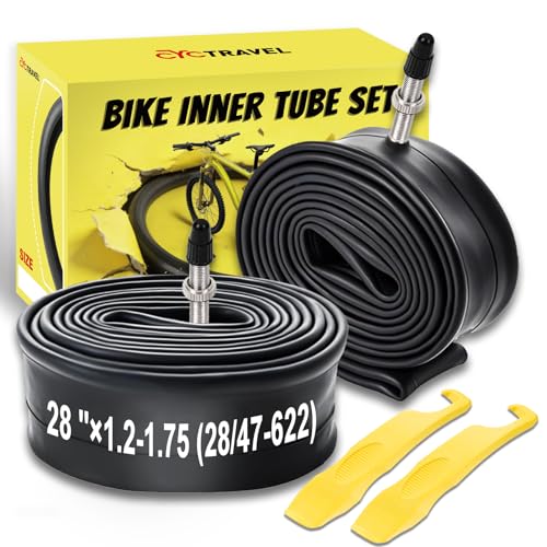 cyctravel Fahrradschlauch 28 Zoll - FV 40MM 2er 28 × 1 21 75 (28/47622) Fahrradschläuche Inklusive 2 Reifenheber Fahrradschlauch Geeignet für City Touren und Mountainbike Fahrten