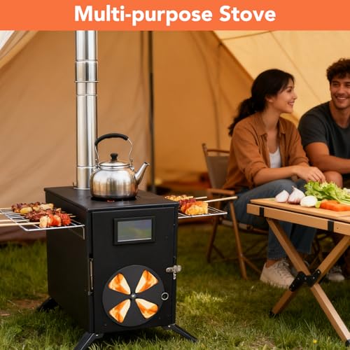 Gyfent Portable Wood Stove For Camping, Ice Fishing, 71" Chimney by Gyfent - Image 6