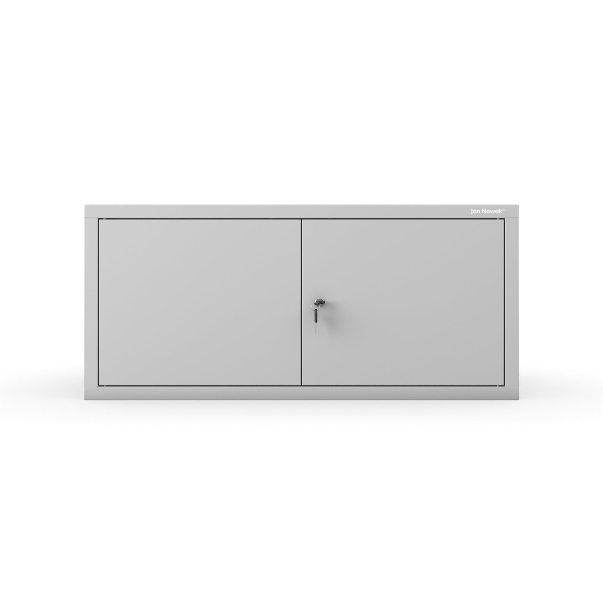 Jan Nowak Aktenschrankaufsatz C01L Aufsatz für Aktenschrank Büroschrank Metall Pulverbeschichtung Flügeltüren 38 x 80 x 40 cm (Grau)