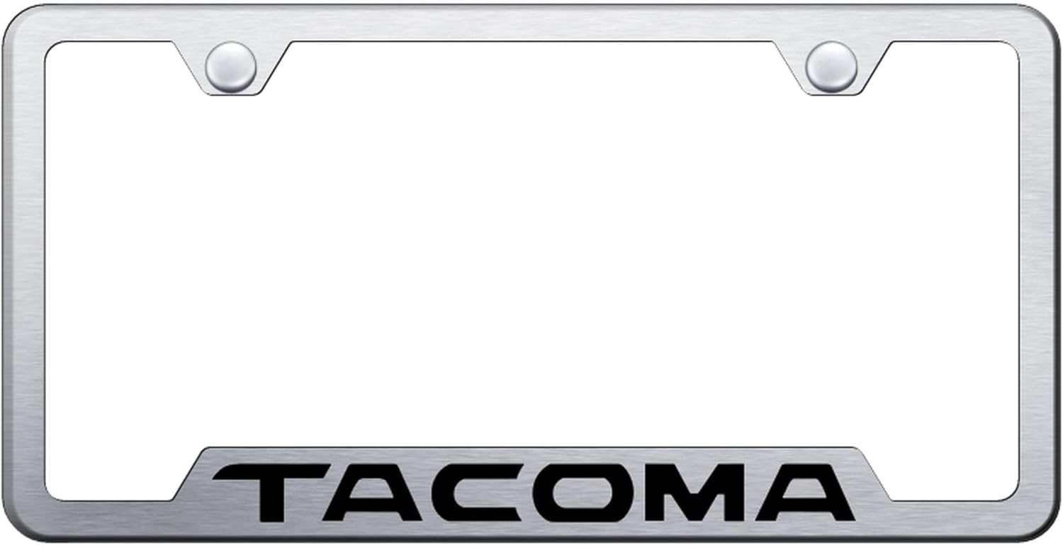 Au-TOMOTIVE GOLD Logo Cut-Out License Plate Frame for Toyota Tacoma (Black)